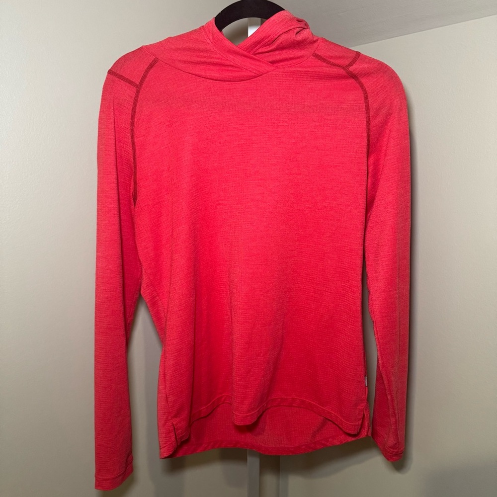 Women's Mountain Equipment Font Hoody Capsicum Red wicking mid layer outdoors XS